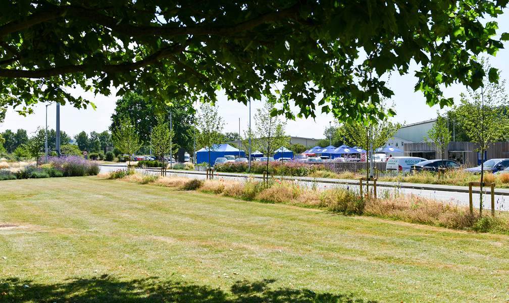 View across the Triangle to the Park Café